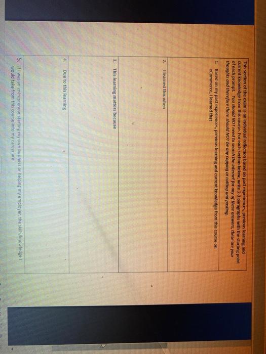 This section of the exam is an individual