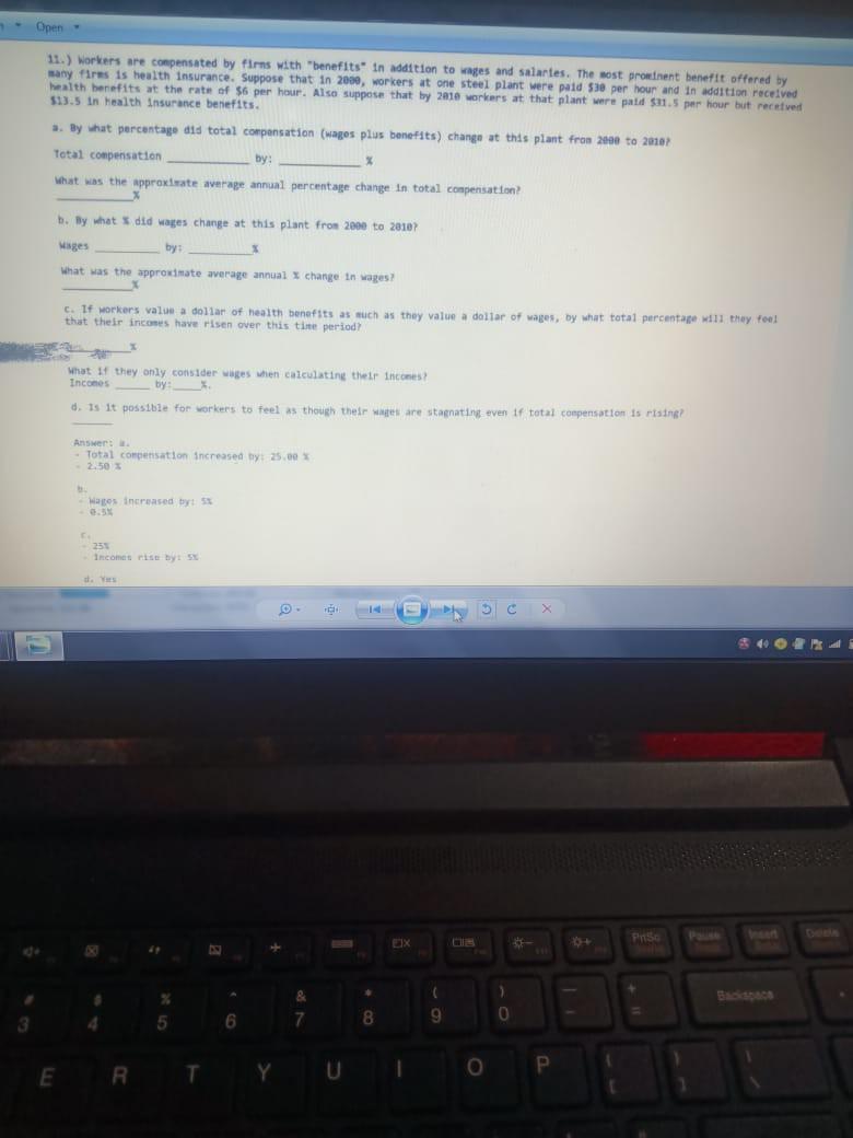 please give correct answer Open 11.) Workers are