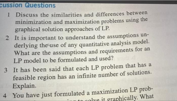 cussion Questions 1 Discuss the similarities and
