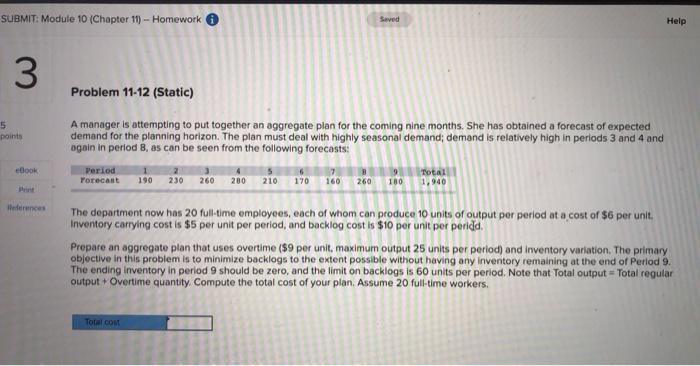 SUBMIT: Module 10 (Chapter 11) -- Homework Seved