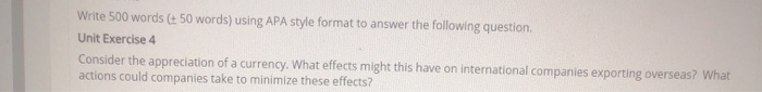 Write 500 words ( 50 words) using APA style