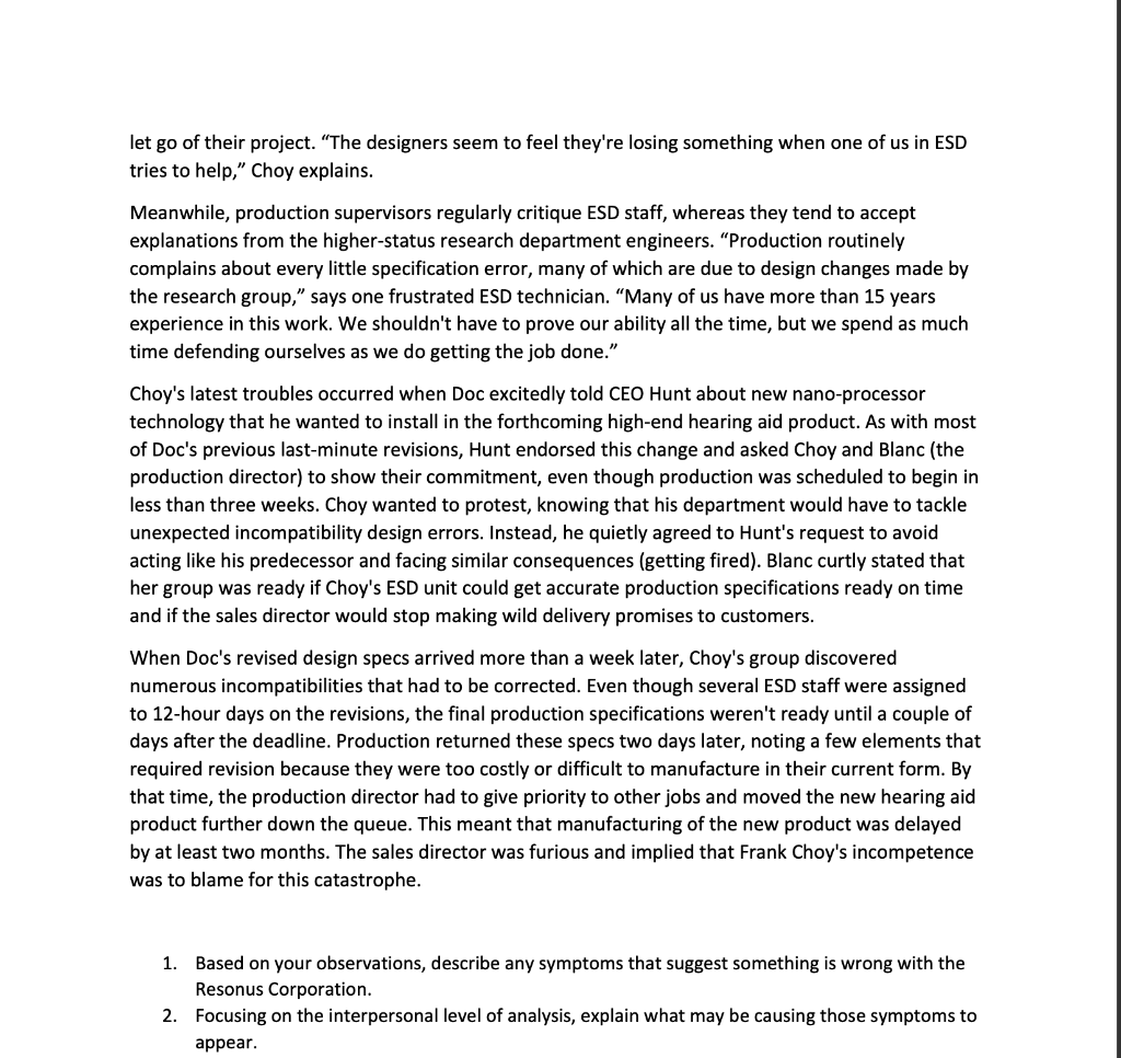 CASE STUDY: RESONUS CORPORATION By Steven L.