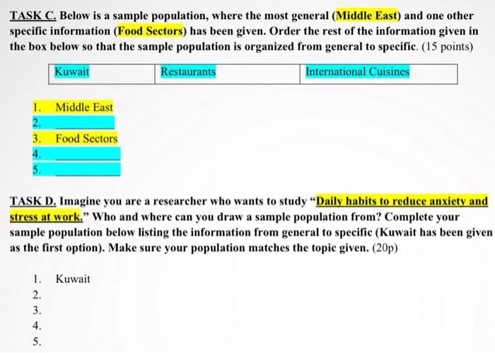 bus230 please answer both questions TASK C. Below