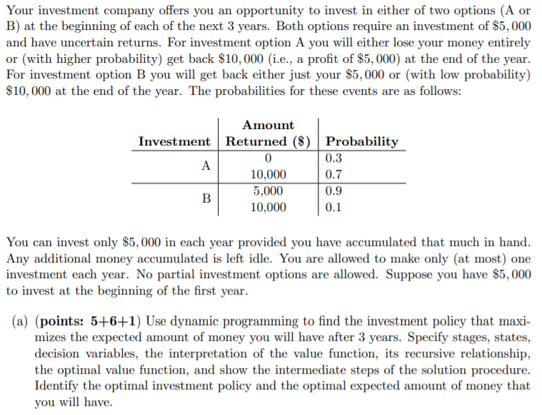 Need to solve this by hand and not using excel.
