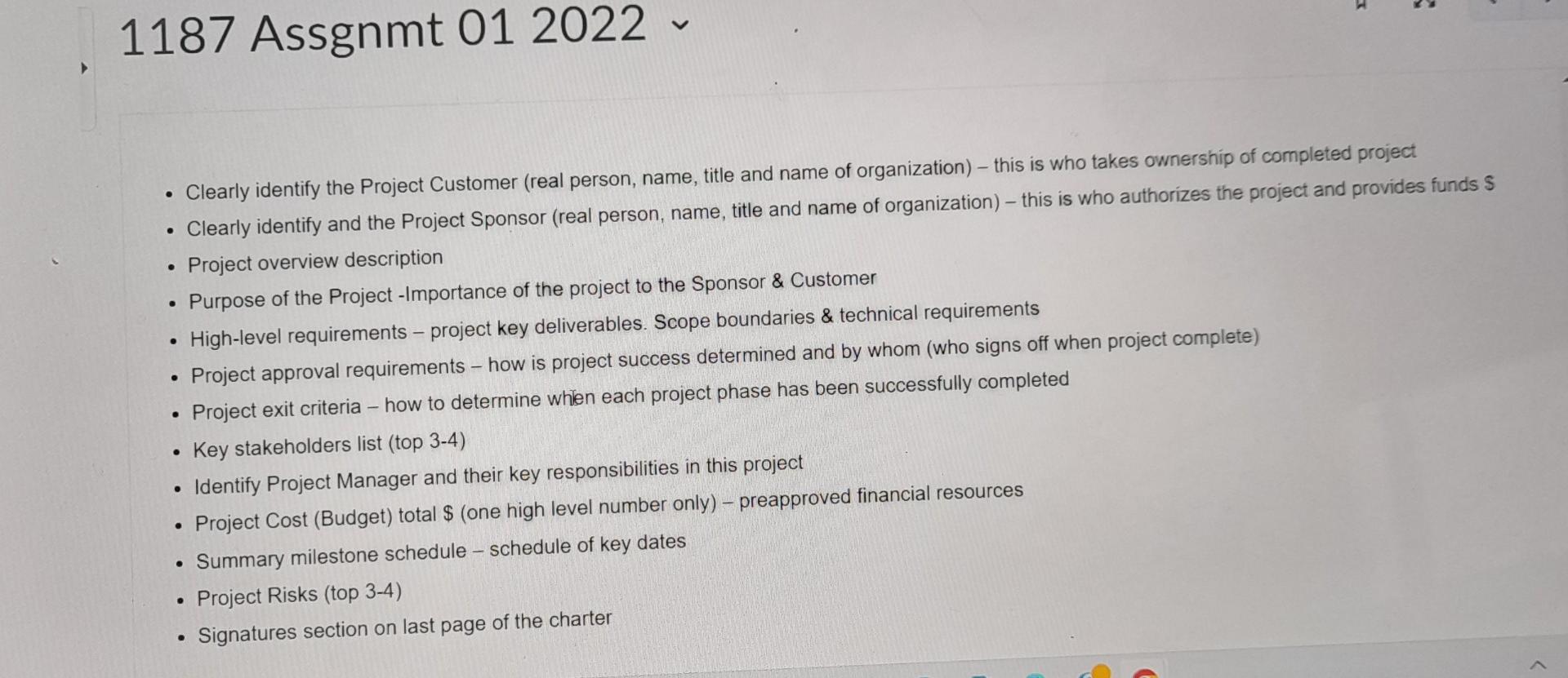 2 1187 Assgnmt 01 2022 - . . . . Clearly identify