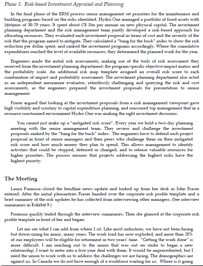 1) Does the ERM add value to the company's