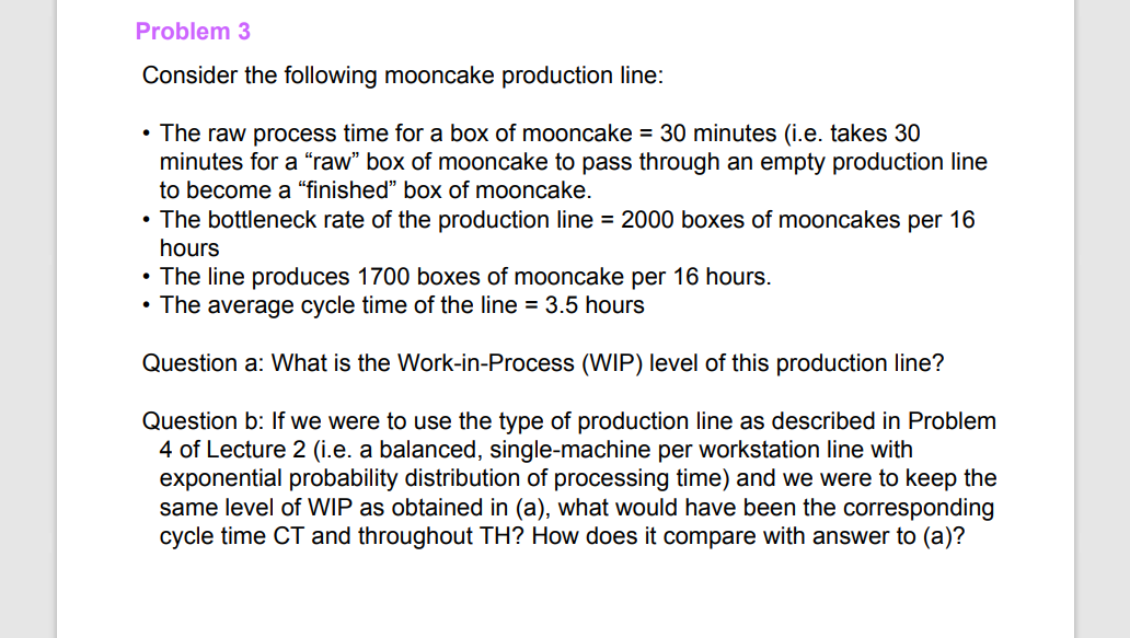 Problem 3 Consider the following mooncake