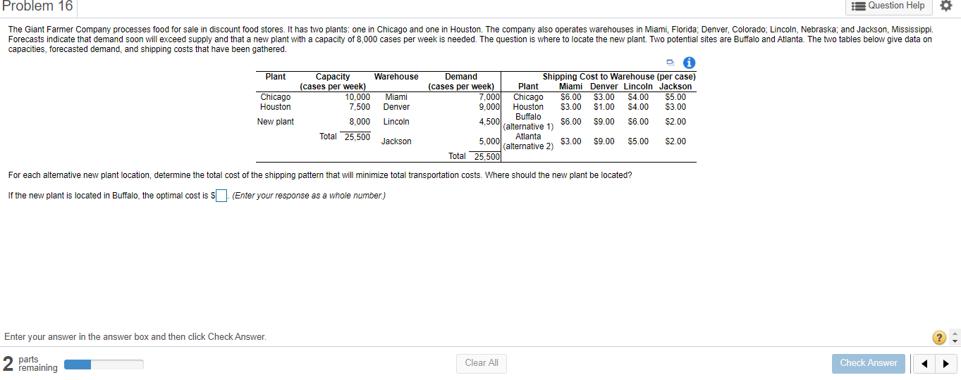 Problem 16 15 Question Help The Giant Farmer