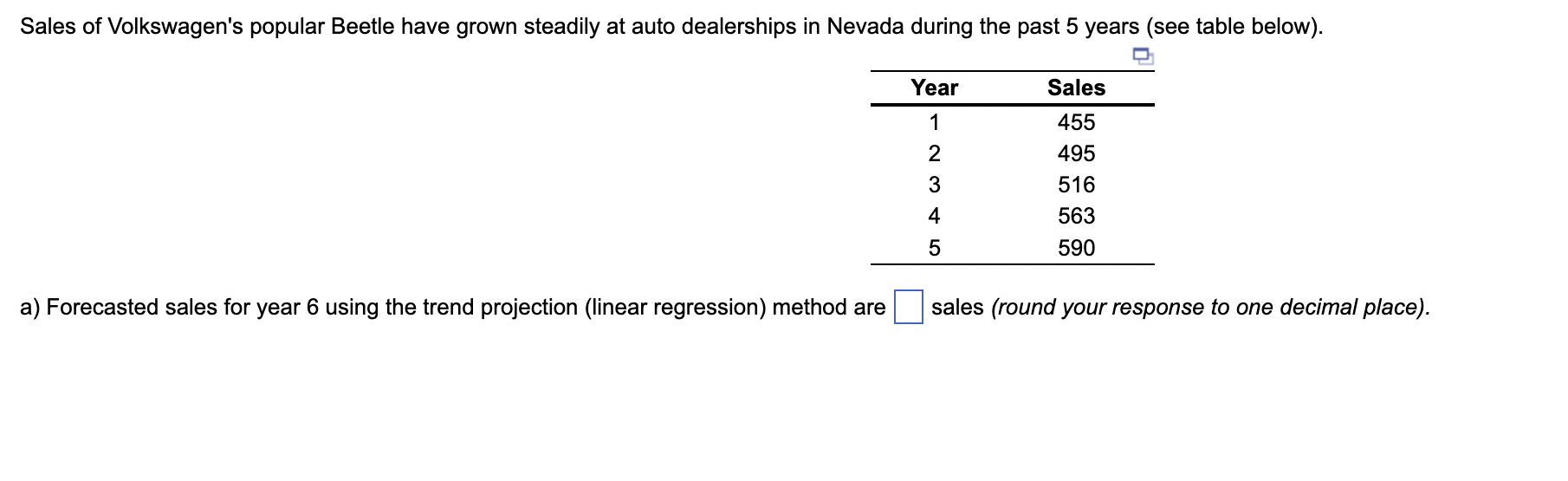 pls help me solve this pls ) Forecasted sales for