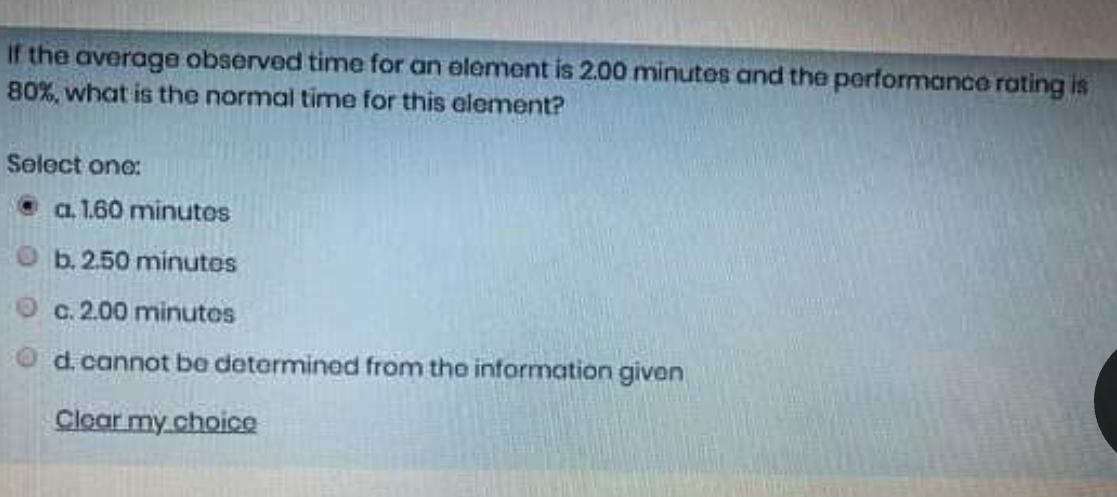 If the average observed time for an element is