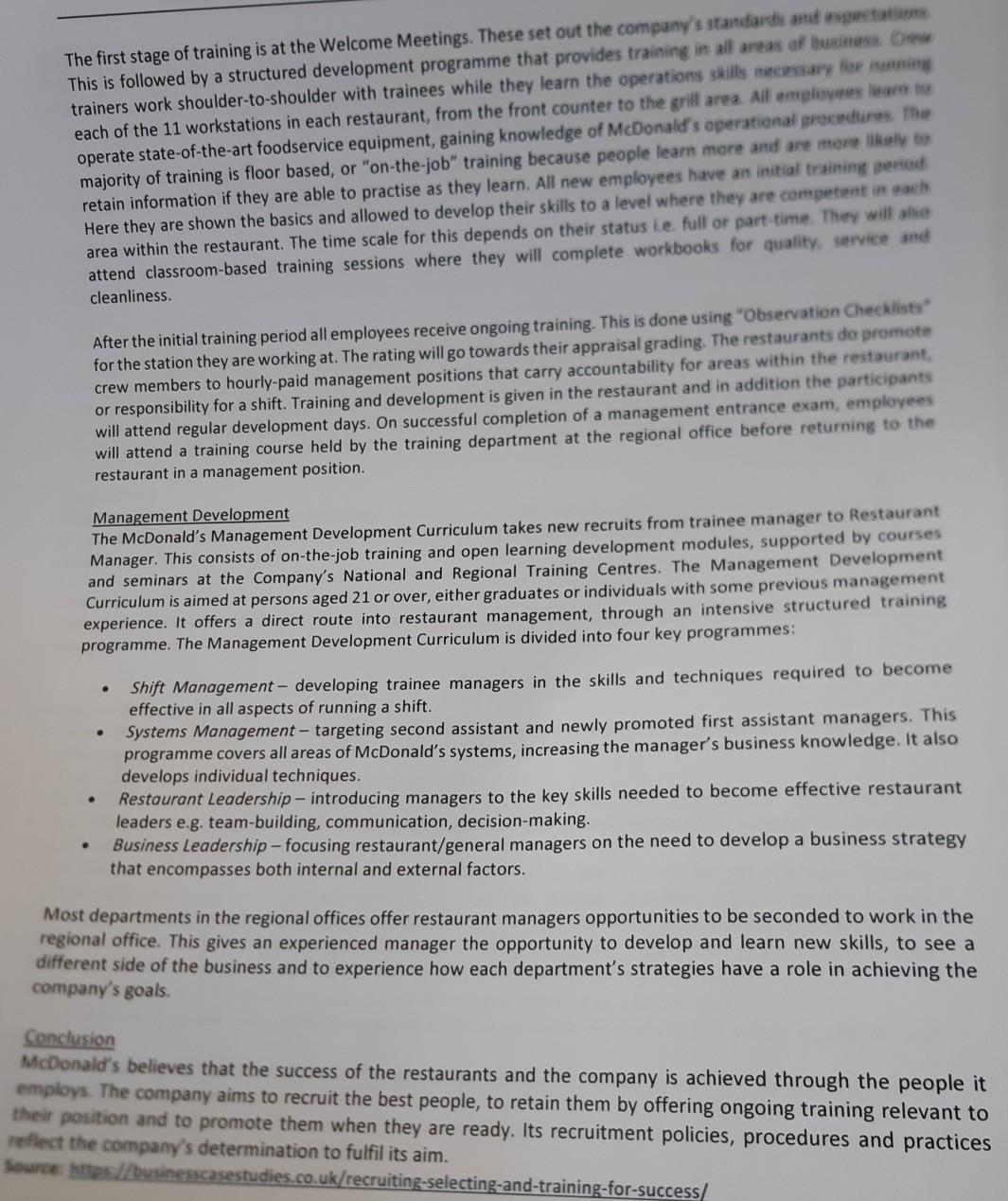 Read the case study below and answer the