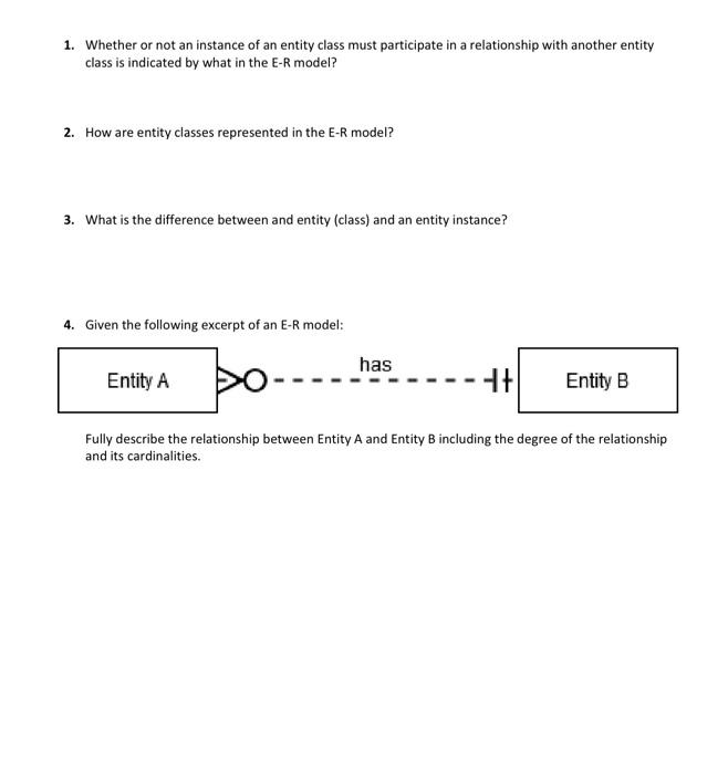 1. Whether or not an instance of an entity class