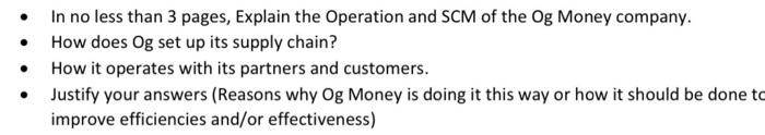 In no less than 3 pages, Explain the Operation