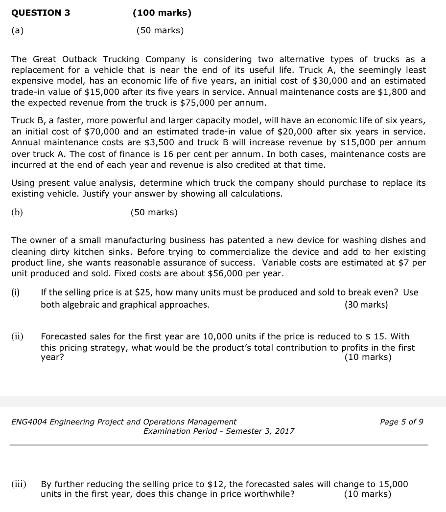 QUESTION 3 (100 marks) (50 marks) (a) The Great