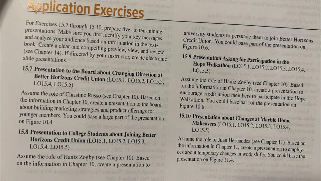 Choose just one. Application Exercises For