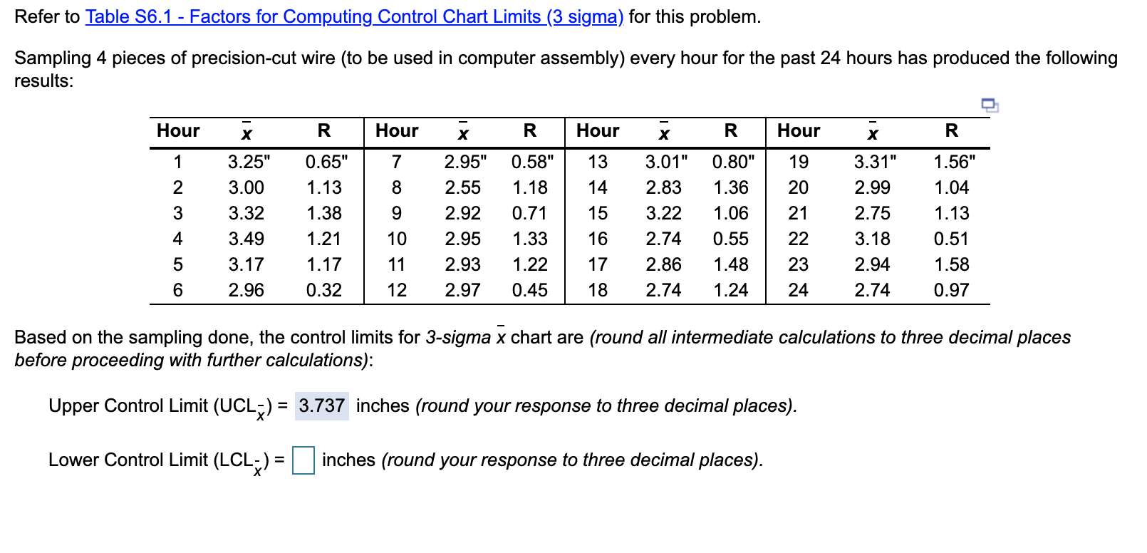 I also need to find upper and lower for the