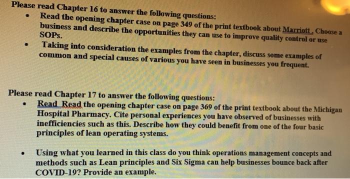 . Please read Chapter 16 to answer the following