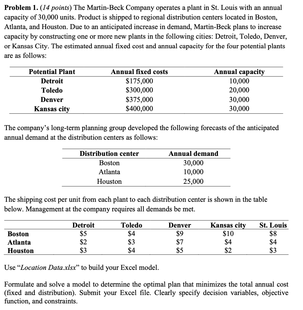 Just problem 2 please Problem 1. (14 points) The