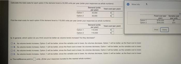 More Info What would the cost be for each option