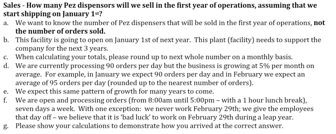 help plzz Assumptions: Customers will place