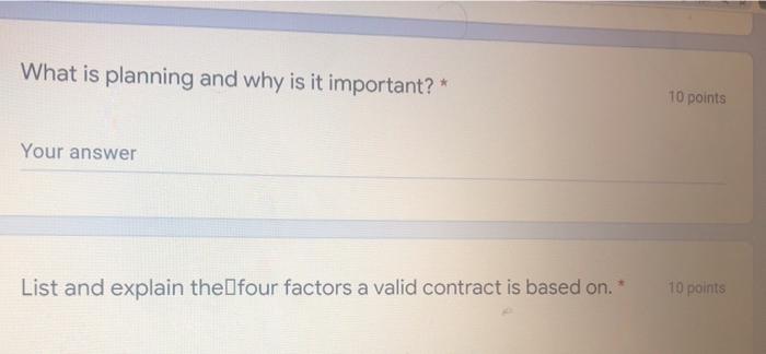 What is planning and why is it important? * 10