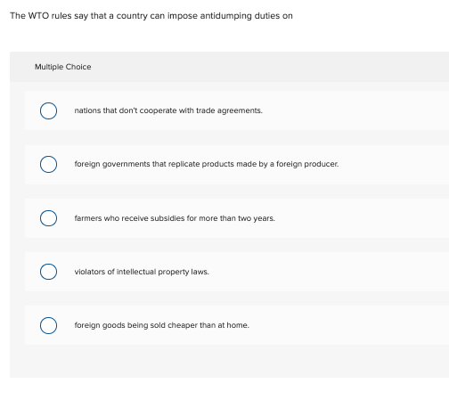 The WTO rules say that a country can impose
