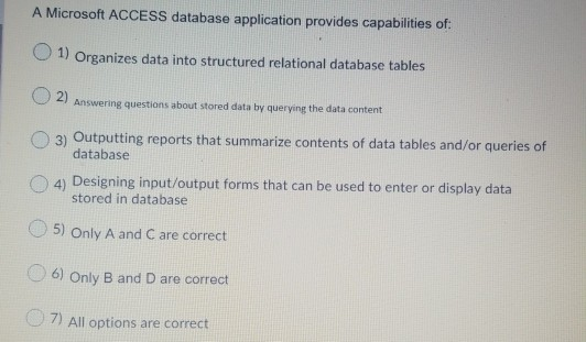 A Microsoft ACCESS database application provides