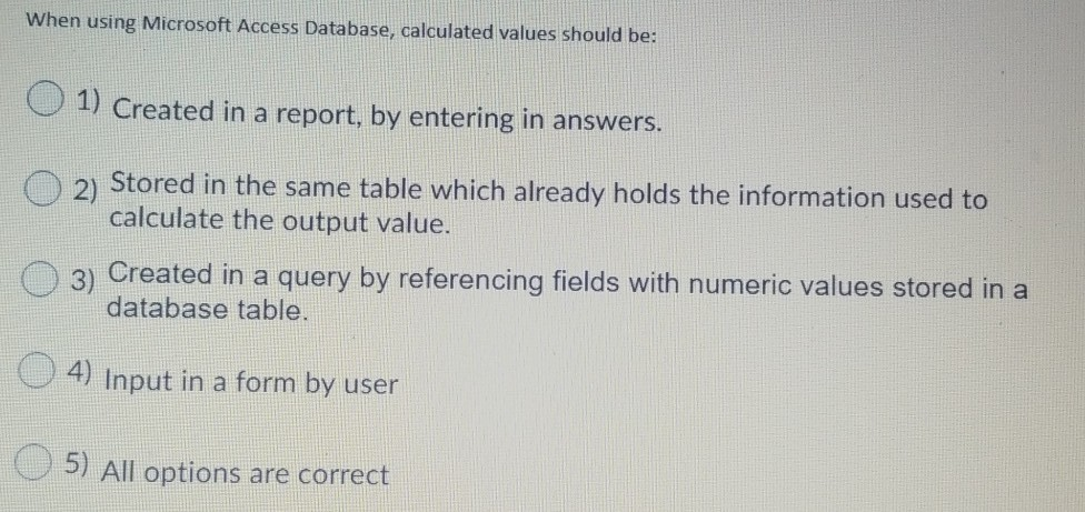 A Microsoft ACCESS database application provides