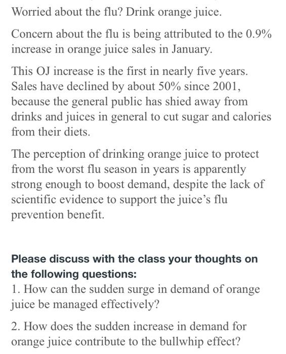 Worried about the flu? Drink orange juice.