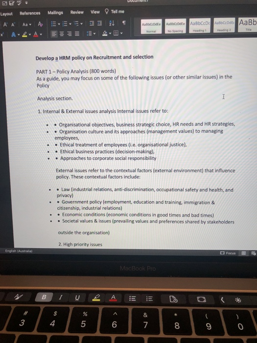 Recruitment and selection Policy analysis.