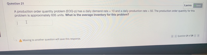 A production order quantity problem (EOQ-p) has a