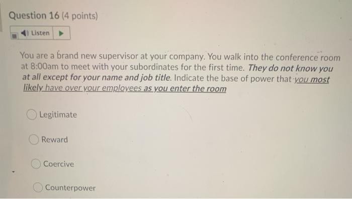 Question 14 (3 points) Listen You need more help