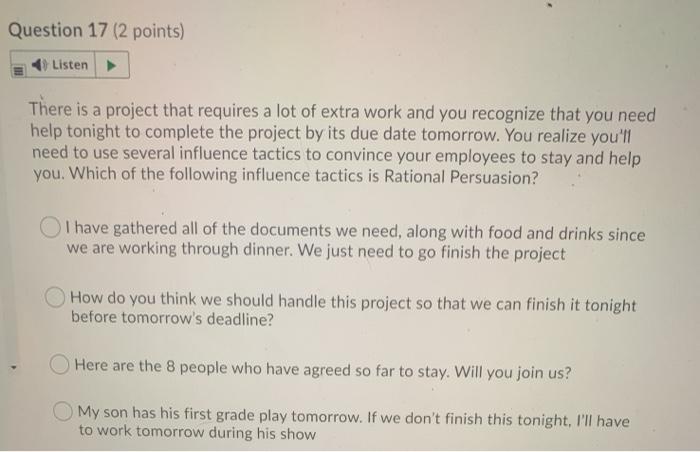 Question 14 (3 points) Listen You need more help
