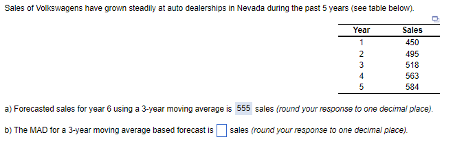 c) The MSE for a 3-year moving average based