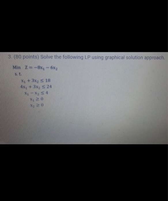 3. (80 points) Solve the following LP using