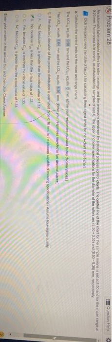 Problem 28 Question Help An automatic the