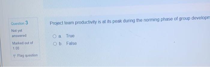 Project team productivity is at its peak during