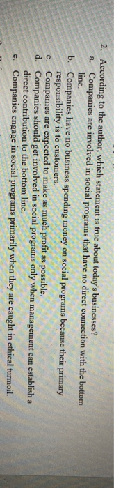 2. According to the author, which statement is