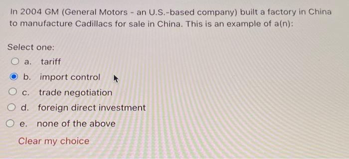 In 2004 GM (General Motors - an U.S.-based