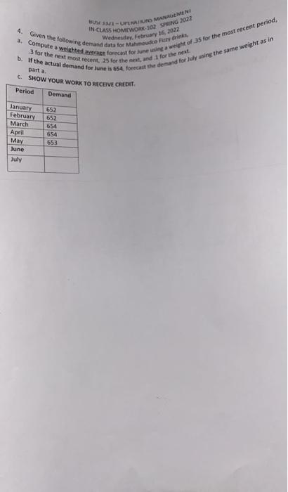 U-UETOO MANAGEMENT IN-CLASS HOMEWO-102 SPRING