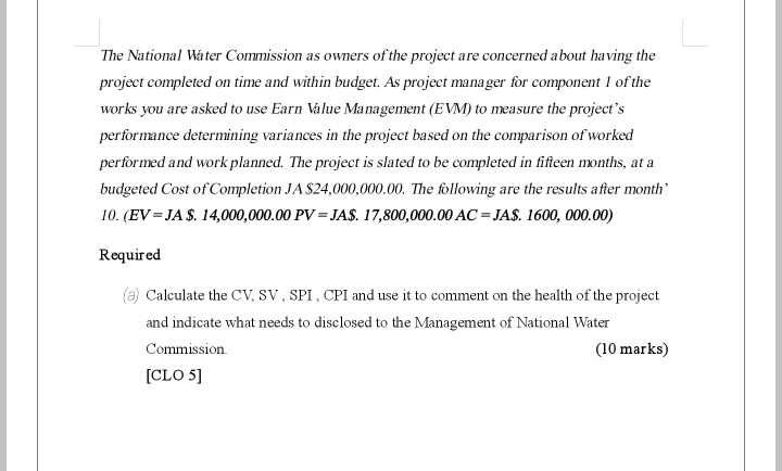 The National Water Commission as owners of the