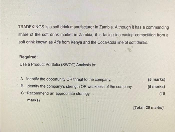 TRADEKINGS is a soft drink manufacturer in