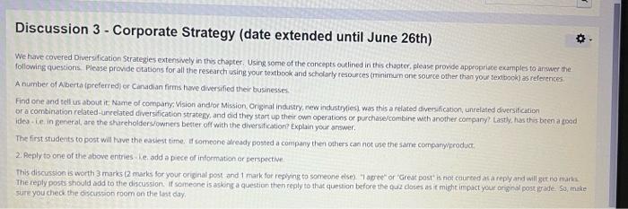 Discussion 3 - Corporate Strategy (date extended