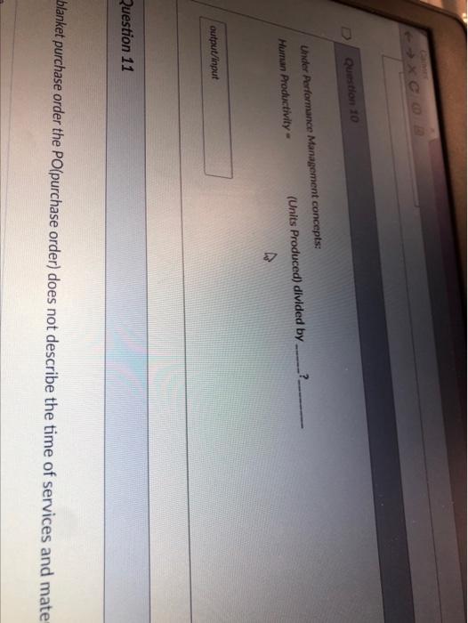 Question 10 Under Performance Management