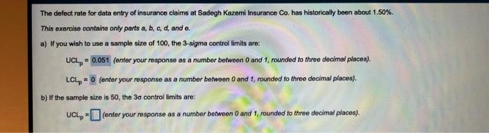 I need upper and lower limit The defect rate for