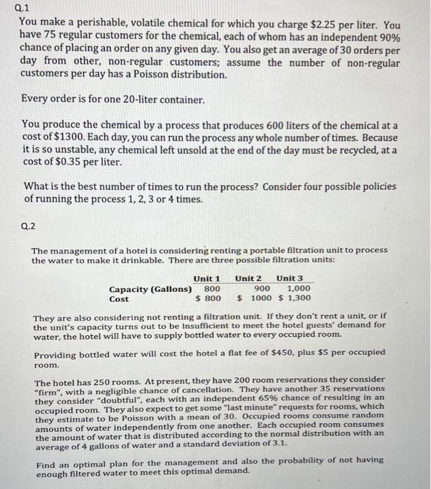 Write a MATLAB code for each question and provide