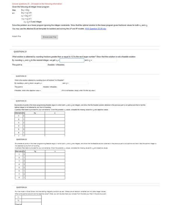 Given the following all-integer linear program: