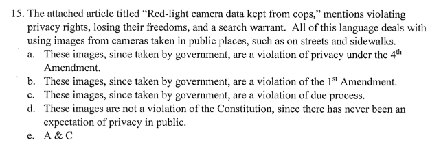 15. The attached article titled Red-light camera
