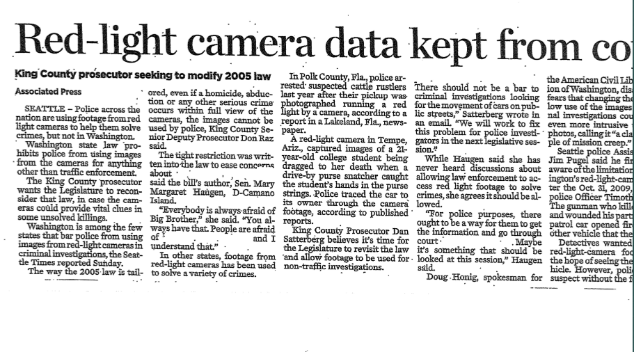 15. The attached article titled Red-light camera