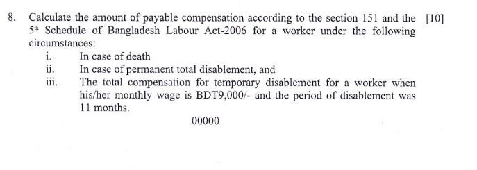 8. Calculate the amount of payable compensation